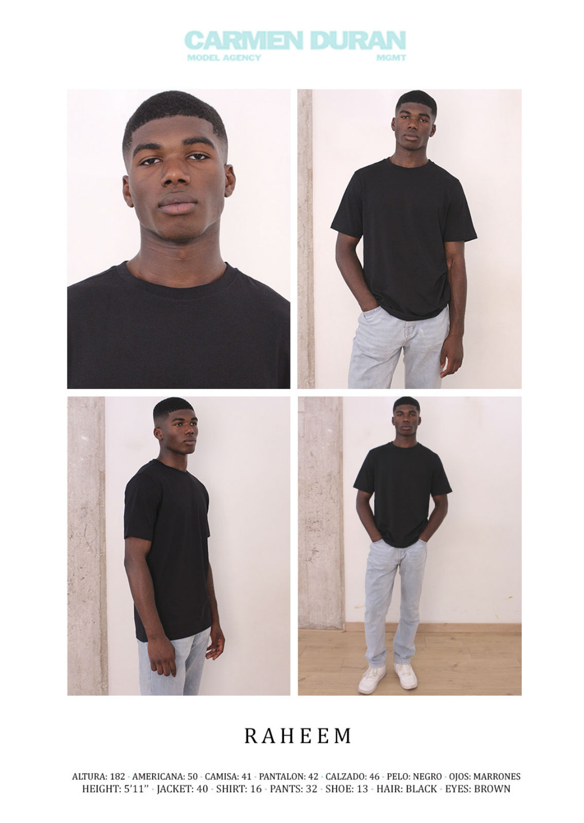 RAHEEM. Carmen Duran Model Agency.