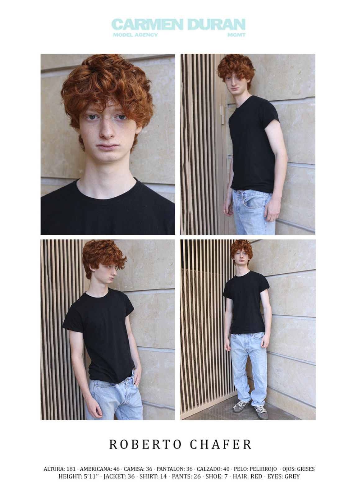 ROBERTO CHAFER. Carmen Duran Model Agency.