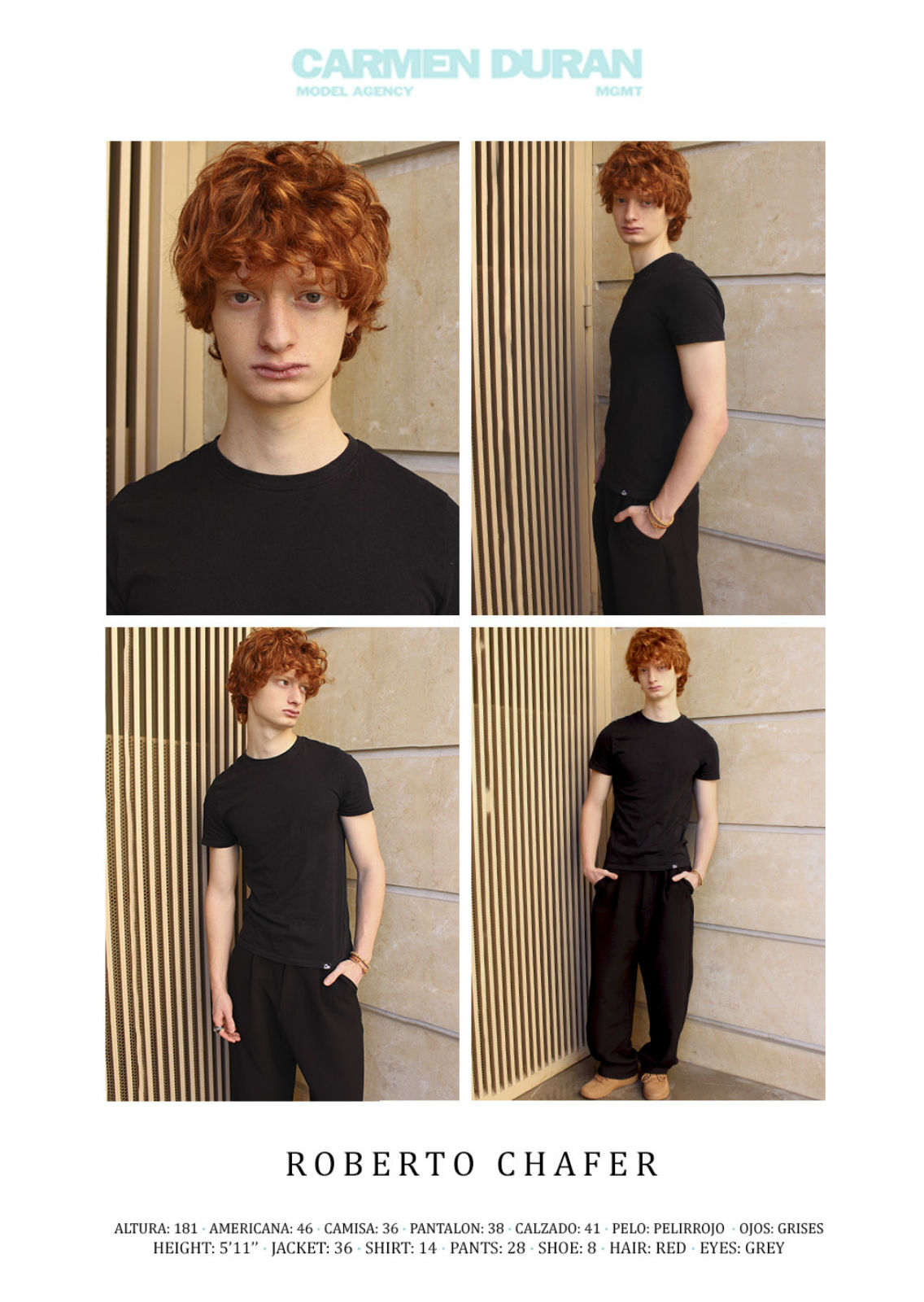 ROBERTO CHAFER. Carmen Duran Model Agency.