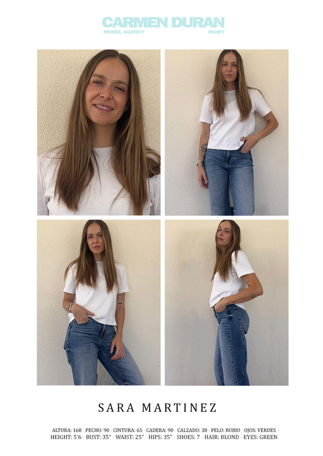 SARA MARTINEZ. Carmen Duran Model Agency.