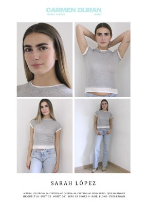 SARAH LOPEZ. Carmen Duran Model Agency.