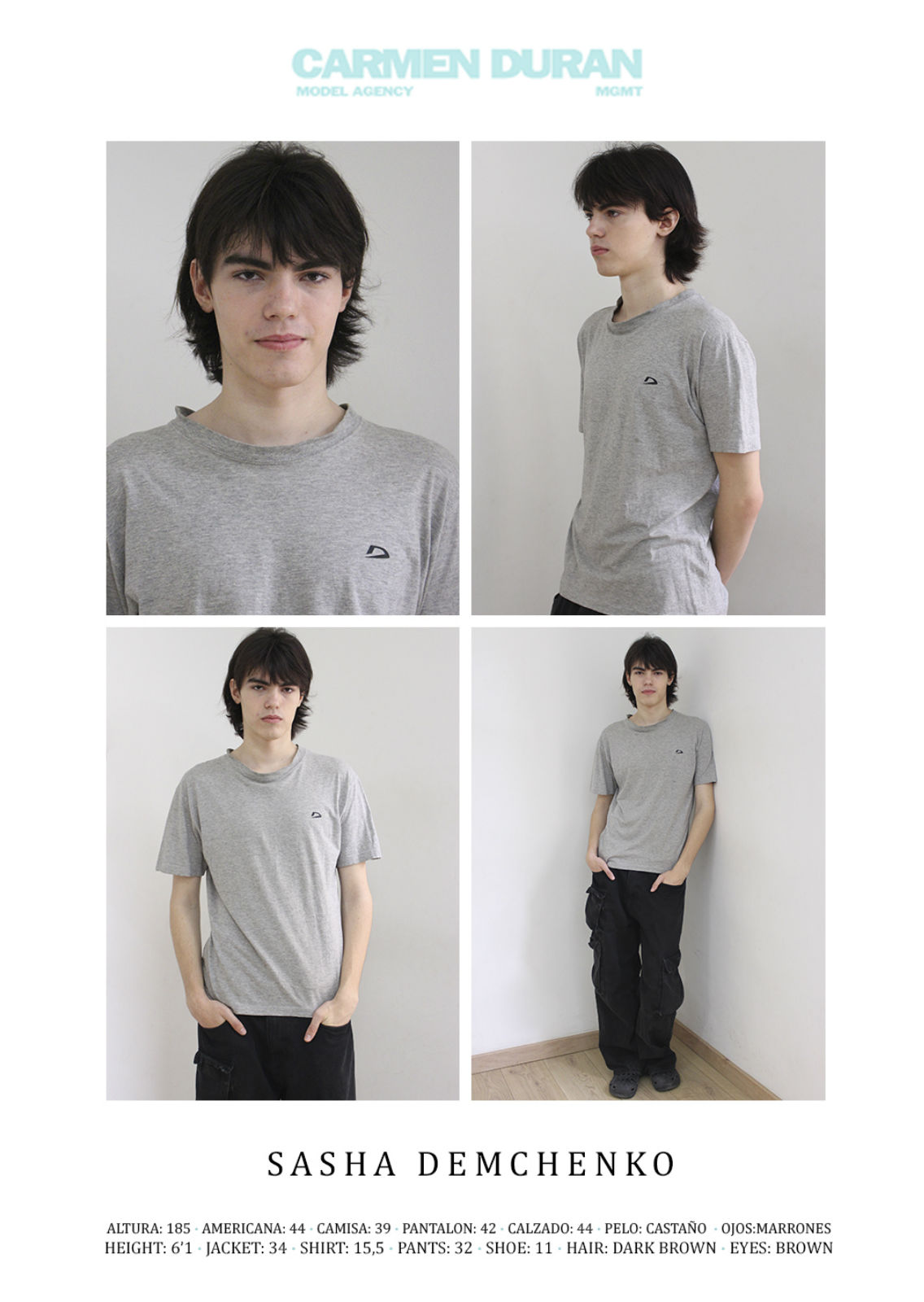 SASHA DEMCHENKO. Carmen Duran Model Agency.