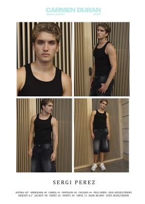 SERGI PEREZ . Carmen Duran Model Agency.
