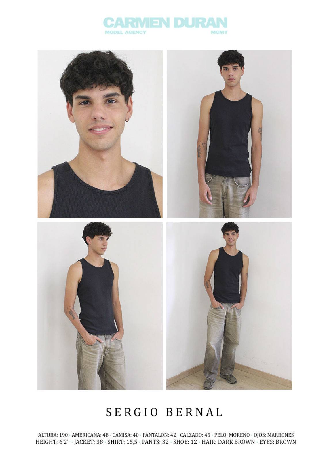 SERGIO BERNAL. Carmen Duran Model Agency.