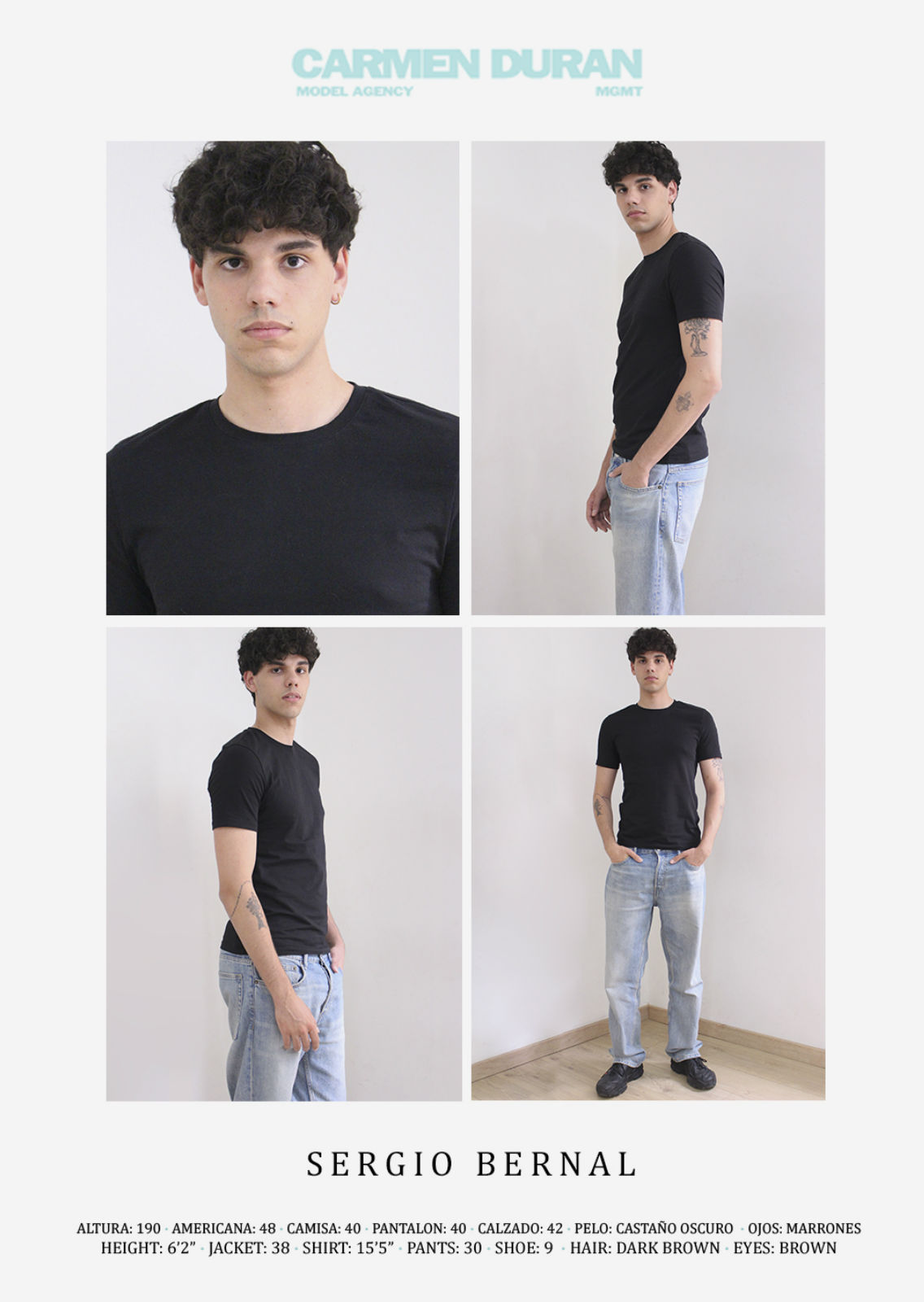 SERGIO BERNAL. Carmen Duran Model Agency.