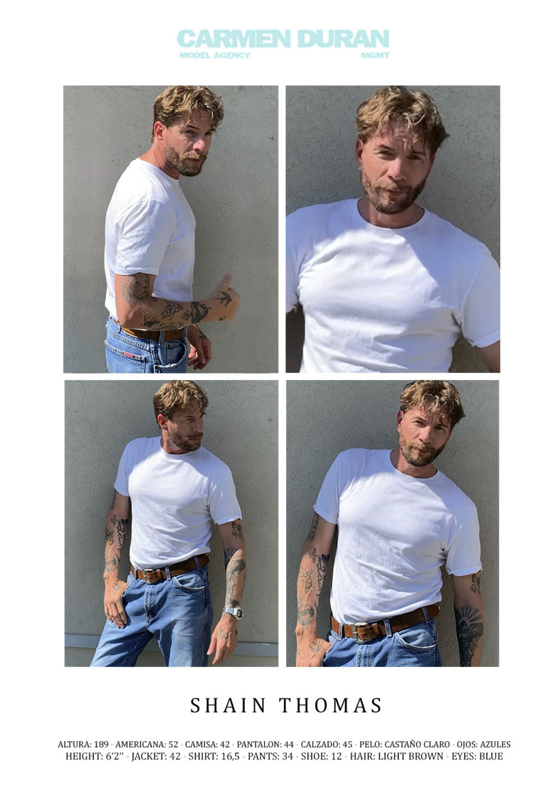 SHAIN THOMAS. Carmen Duran Model Agency.