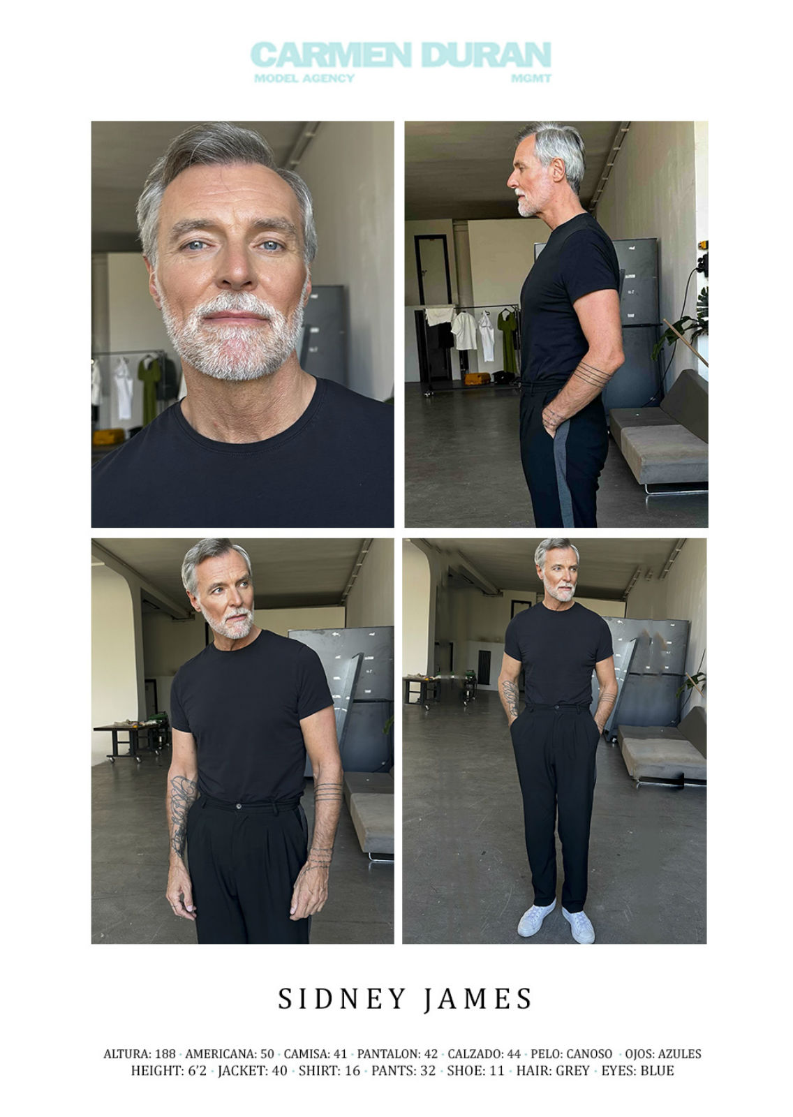 SIDNEY JAMES. Carmen Duran Model Agency.