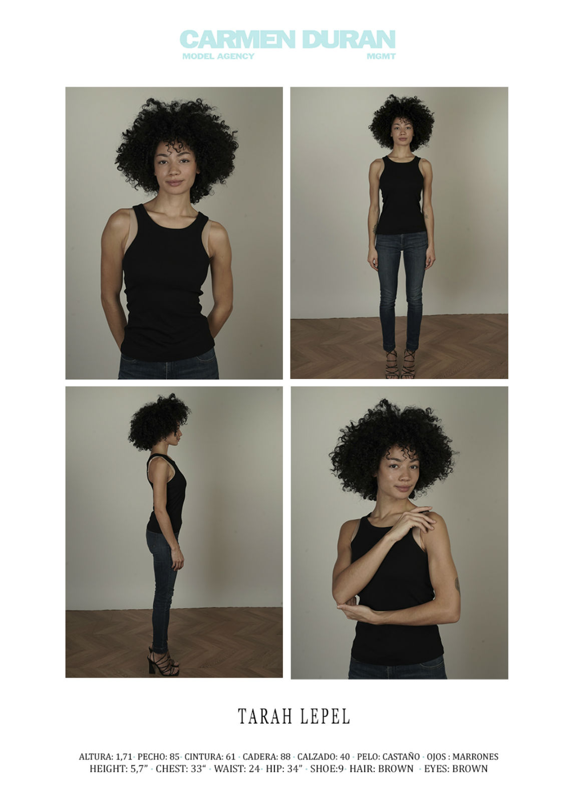 TARAH LEPEL. Carmen Duran Model Agency.