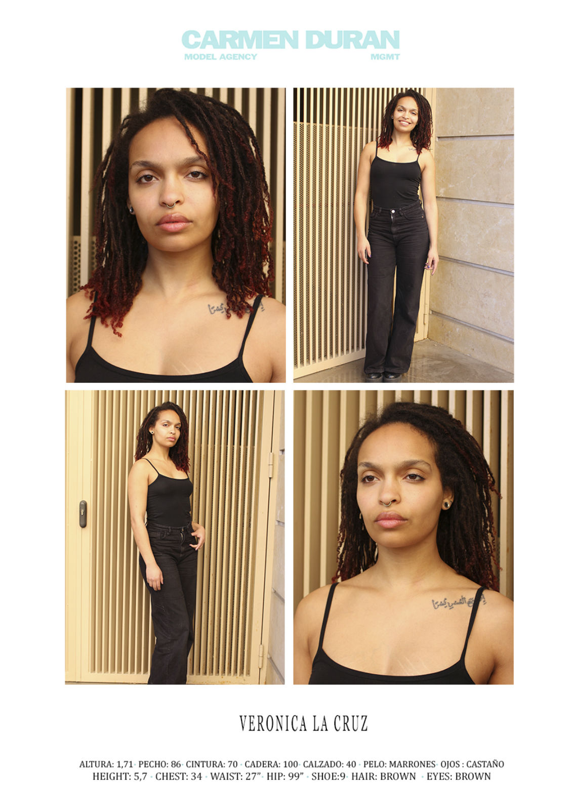 VERONICA DE LA CRUZ. Carmen Duran Model Agency.