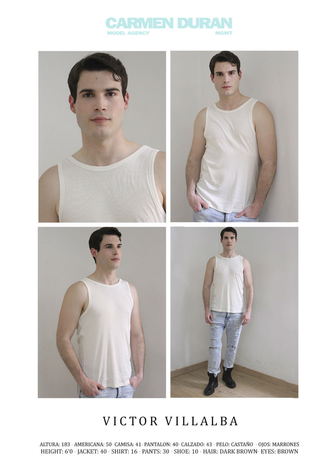 VICTOR VILLALBA. Carmen Duran Model Agency.