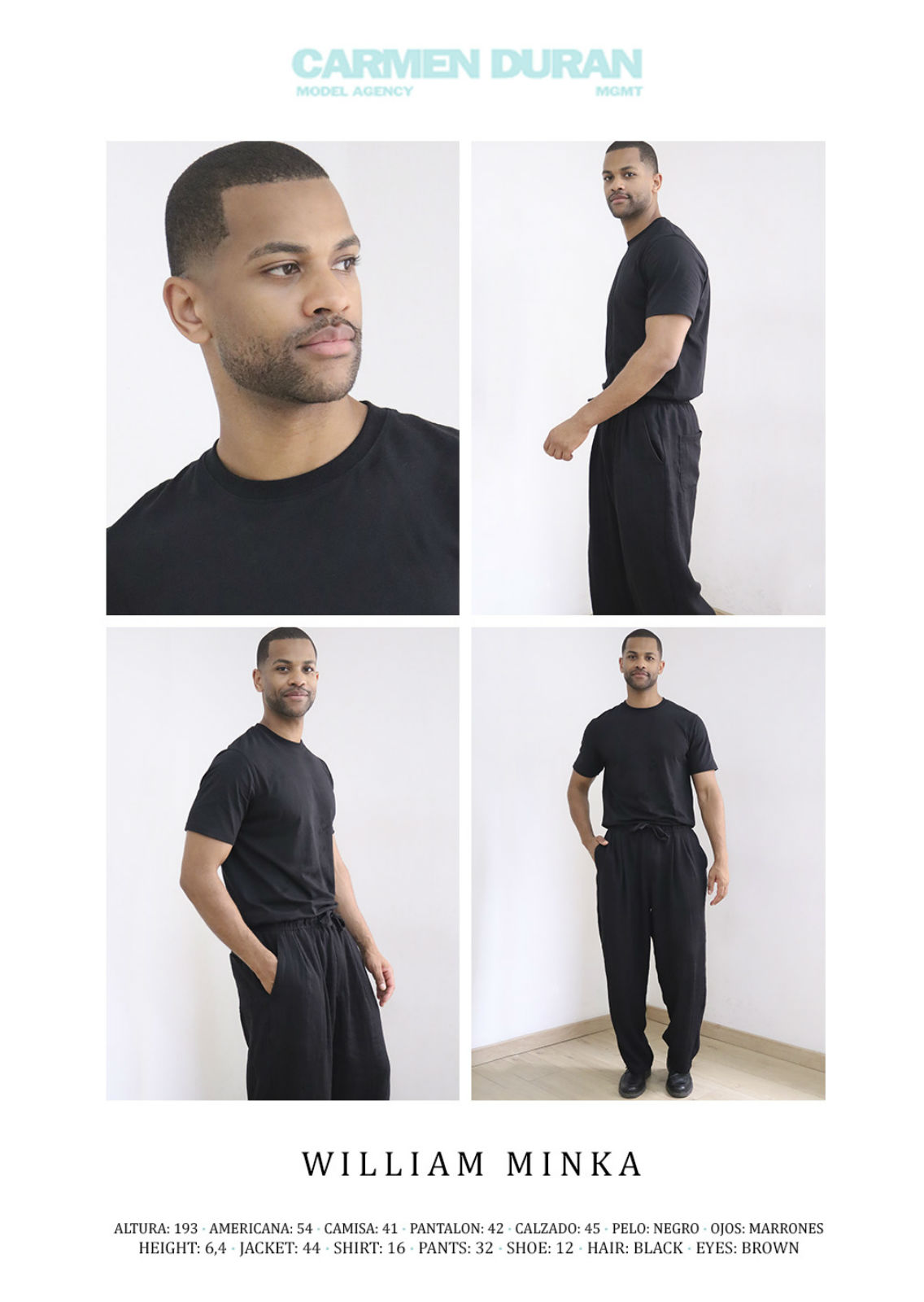 WILLIAM MINKA. Carmen Duran Model Agency.