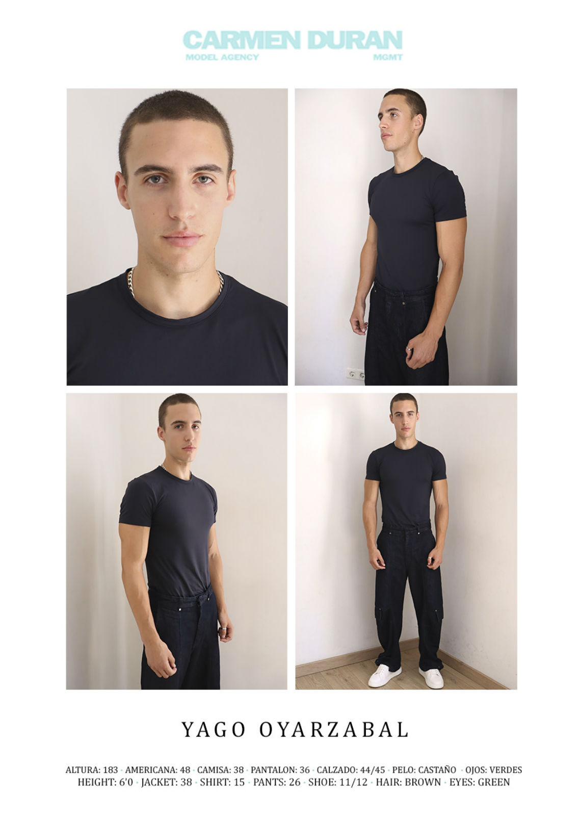 YAGO OYARZABAL. Carmen Duran Model Agency.