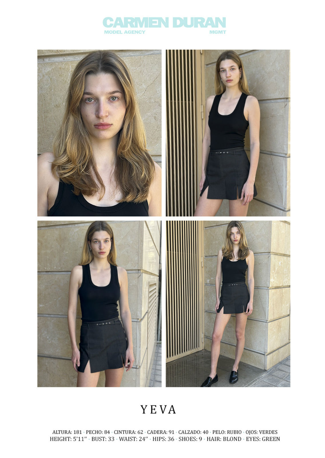 YEVA . Carmen Duran Model Agency.