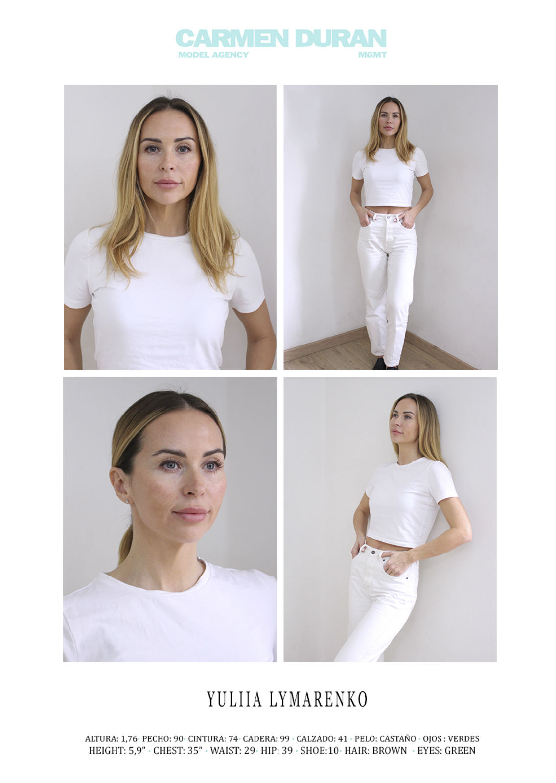 YULIIA LYMARENKO. Carmen Duran Model Agency.